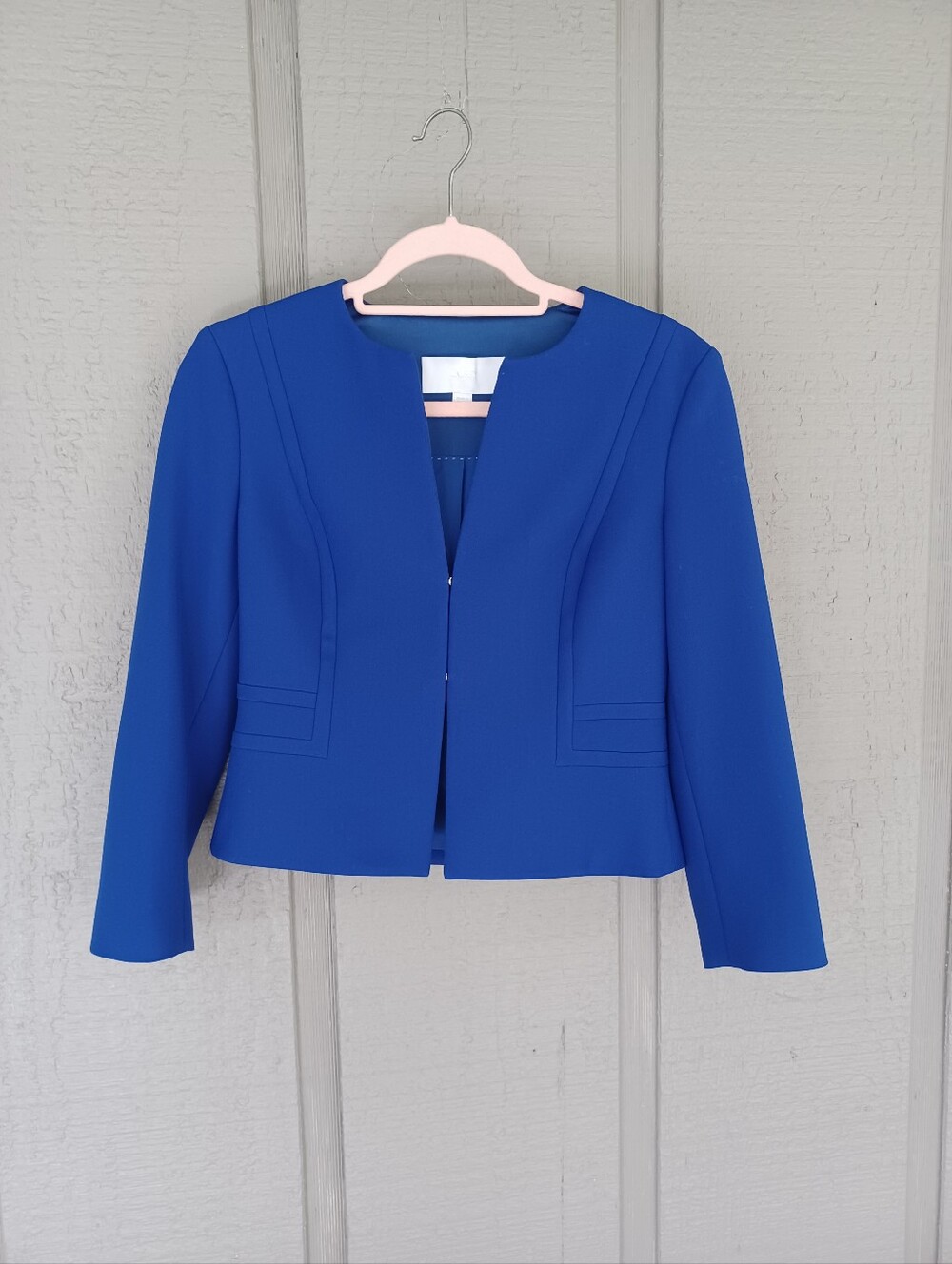 Boss Jadama Jacket Size 2 Women In Blue Collarless Office Career Quiet Luxury